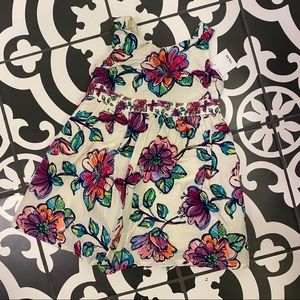 TCP Ivory Cotton Dress w/ Bright Floral print NWT